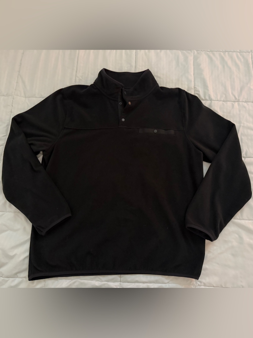 Classic Black Pullover Quarter-Snap Sweater